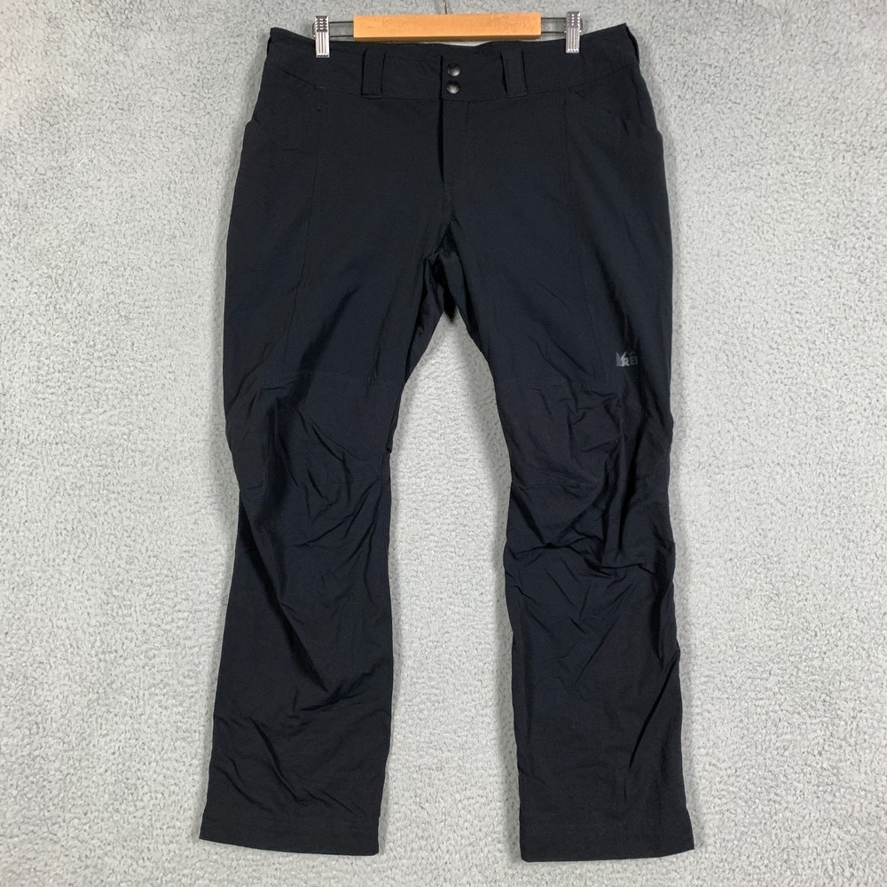 REI Co-op Screeline Pants Petite 14P Black Hybrid Stretch Nylon Vented Hiking